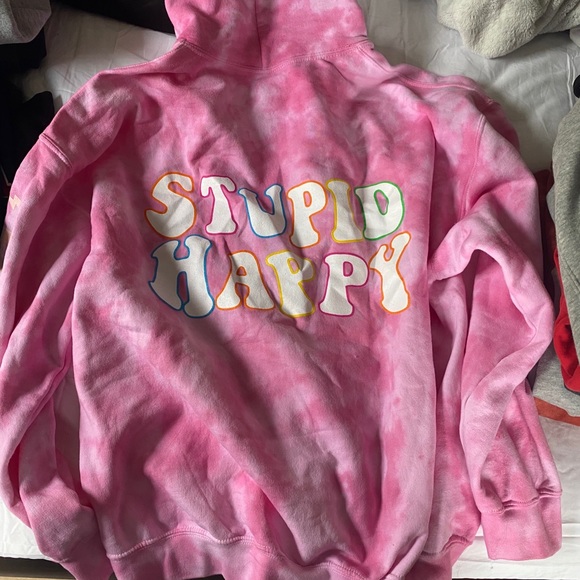 Stupid happy hoodie Clearance